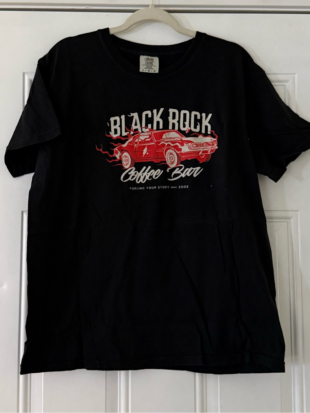 Comfort Colors Black Tee with Red Car Graphic
